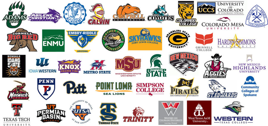 2018 Rio Rapids Alumni Colleges Graphic