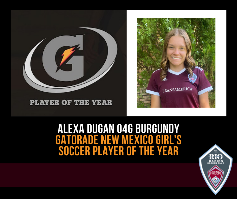 Rio Rapids SC Alexa Dugan NM Gatorade Player of the Year 2020