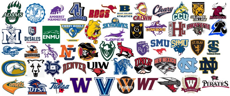 2022 Rio Rapids Alumni Colleges Graphic